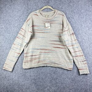 ANA A New Approach Sweater Womens M Birch Stacatto Neutral Soft Light Knit NEW